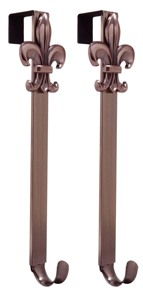 Wreath Hangers - Adapt™ Adjustable Wreath Hanger With Fleur-de-lis Icon - Oil-Rubbed Bronze 2 Pack
