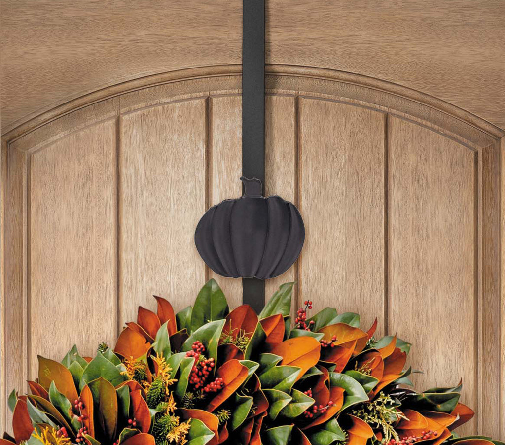 Wreath Hangers - Adapt™ Adjustable Wreath Hanger With Pumpkin - Matte Black