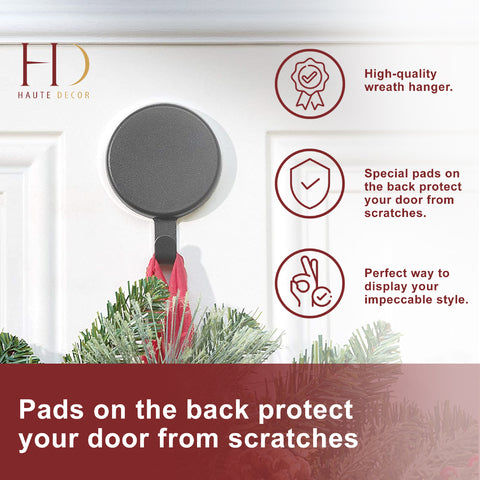 Wreath Hangers - Attract?« Magnetic Hanger, 2 Pack - Matte Black