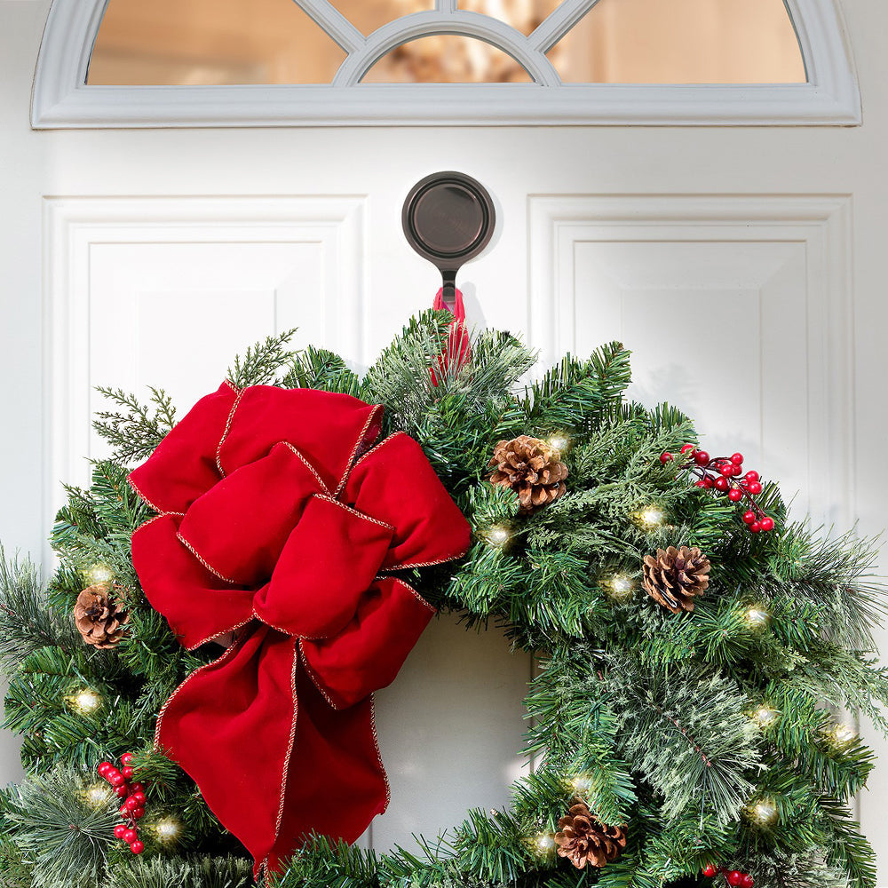 Wreath Hangers - Attract® Pinch-Free Magnetic Wreath Hanger - Oil-Rubbed Bronze 1 Pack