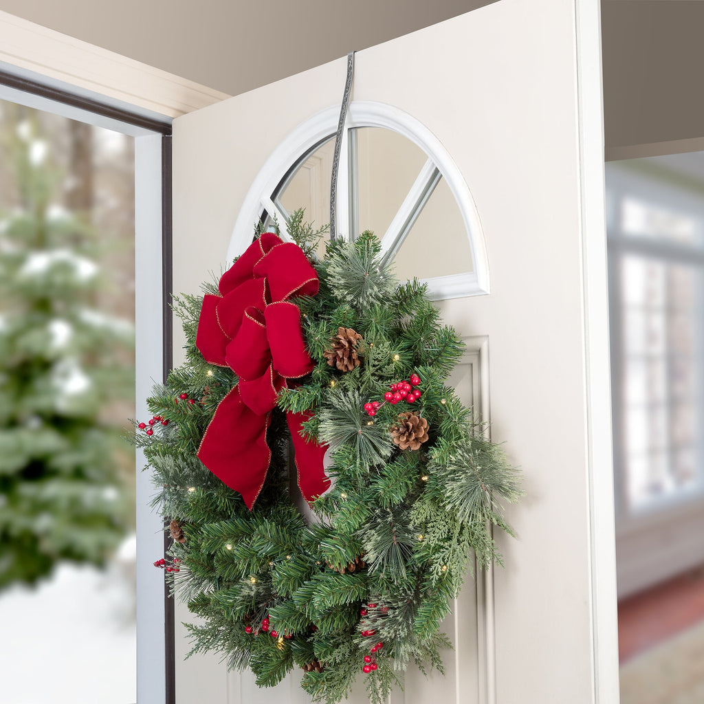 Wreath Hangers - HighProfile® Wreath Hanger - Holly Pewter