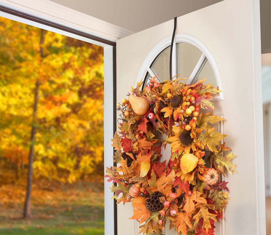 Wreath hanger for discount door with window