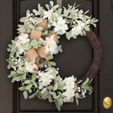 Wreaths & Garlands - 28 Inch Round Grapevine Hydrangea Wreath